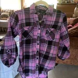 Girls purple and black flannel